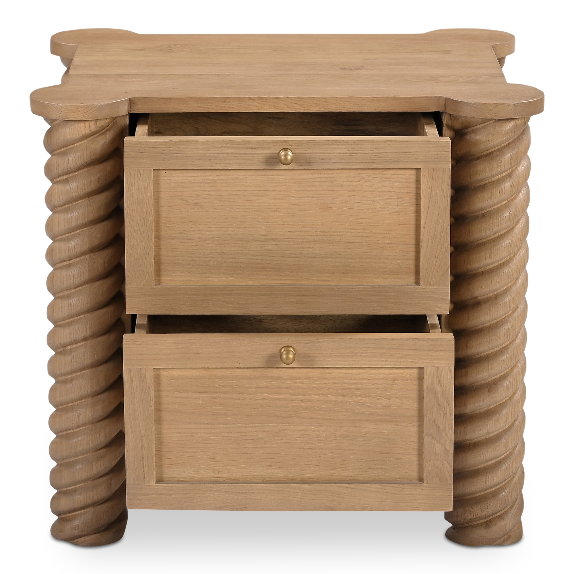 Treccia 2 Drawer Nightstand Oak - Image 3