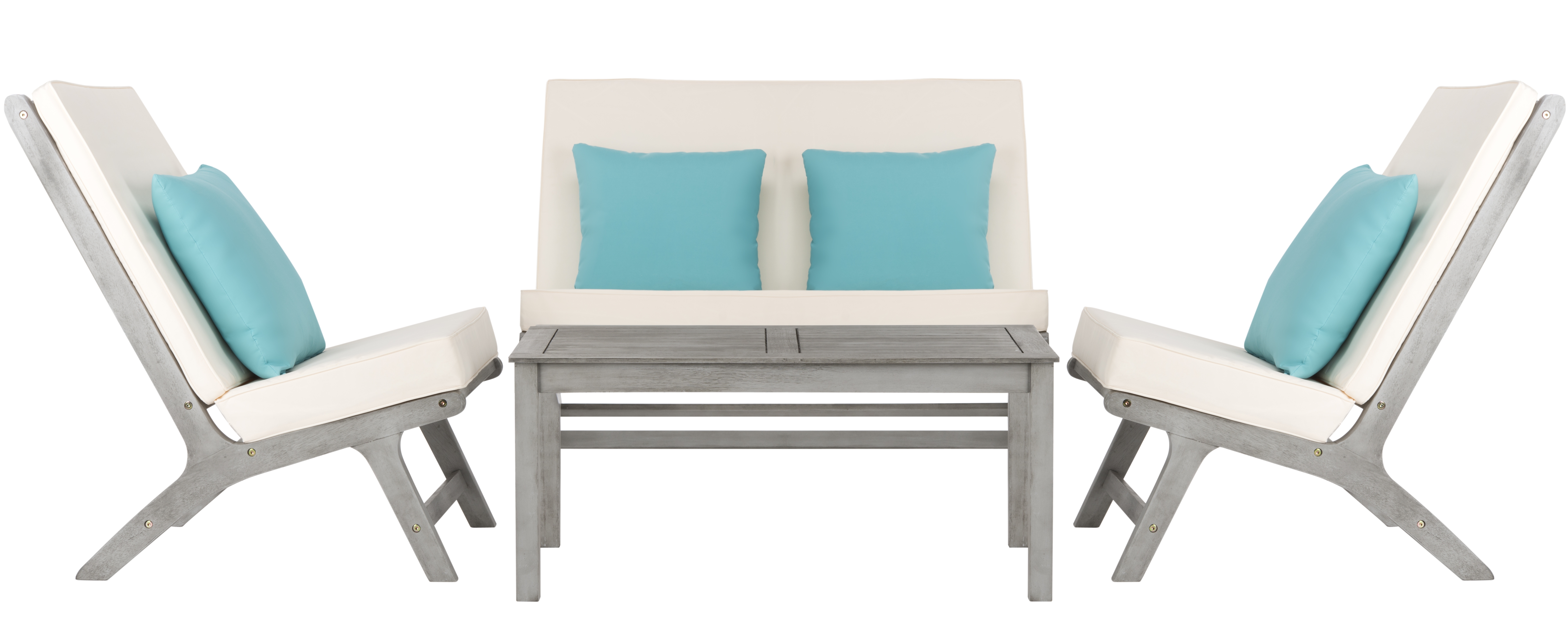 Chaston 4 Pc Outdoor Living Set With Accent Pillows - Grey Wash/White/Light Blue - Arlo Home - Image 1