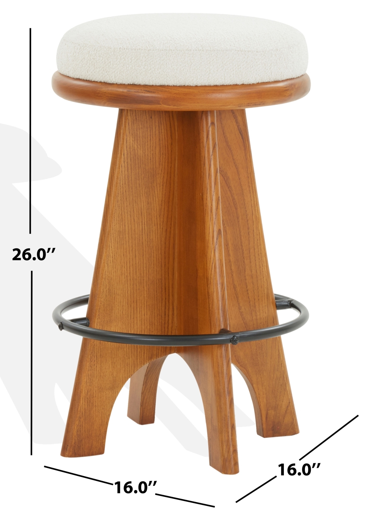 Bellarita Swivel Counter Stool - Ivory/Walnut - Image 5