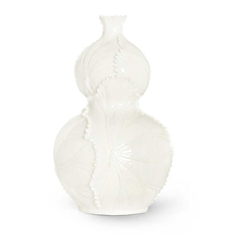 Villa & House (originally Bungalow 5) Lotus White 12"" Porcelain Table Vase - Image 0