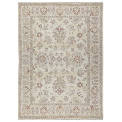 One-of-a-Kind Hand-Knotted Ivory 8'11" x 12'2" Wool Area Rug - Image 0