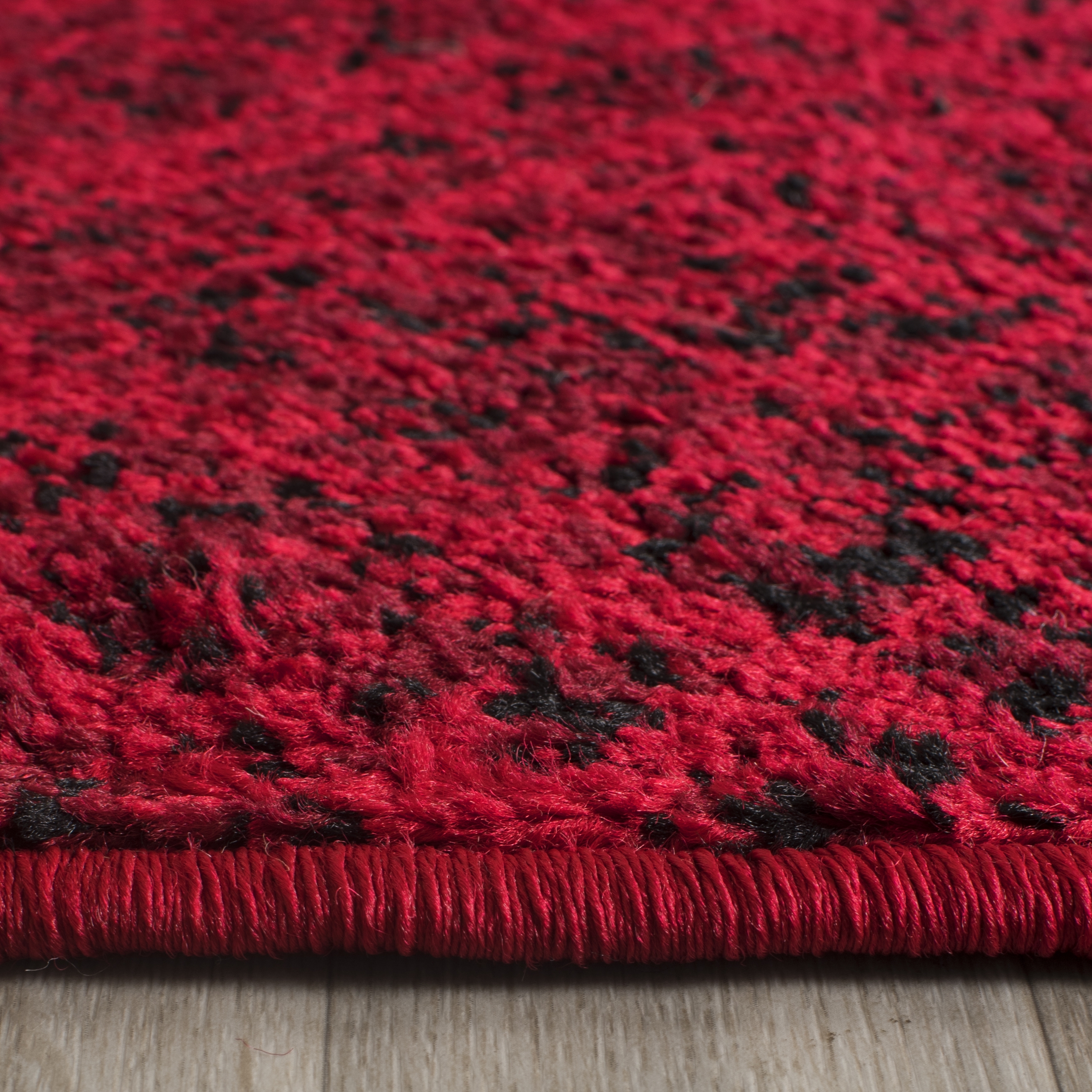 Arlo Home Woven Area Rug, ADR116F, Red/Black,  6' X 6' Round - Image 2