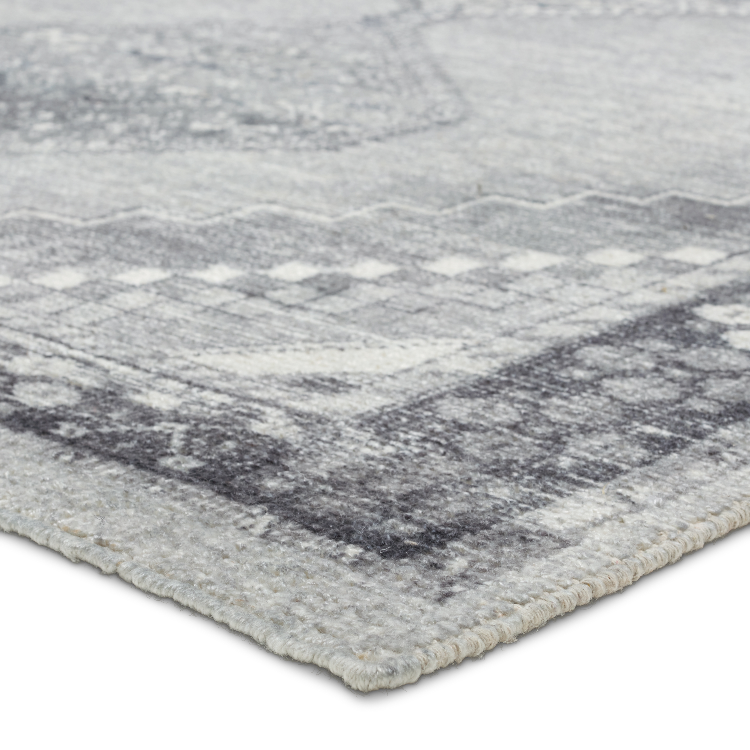 Diedre THO02 Handmade Medallion Gray Area Rug (7'9"x9'9") - Image 1