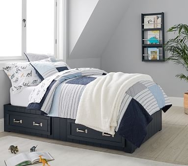 Belden Twin Bed, Weathered Navy, In-Home Delivery - Image 1