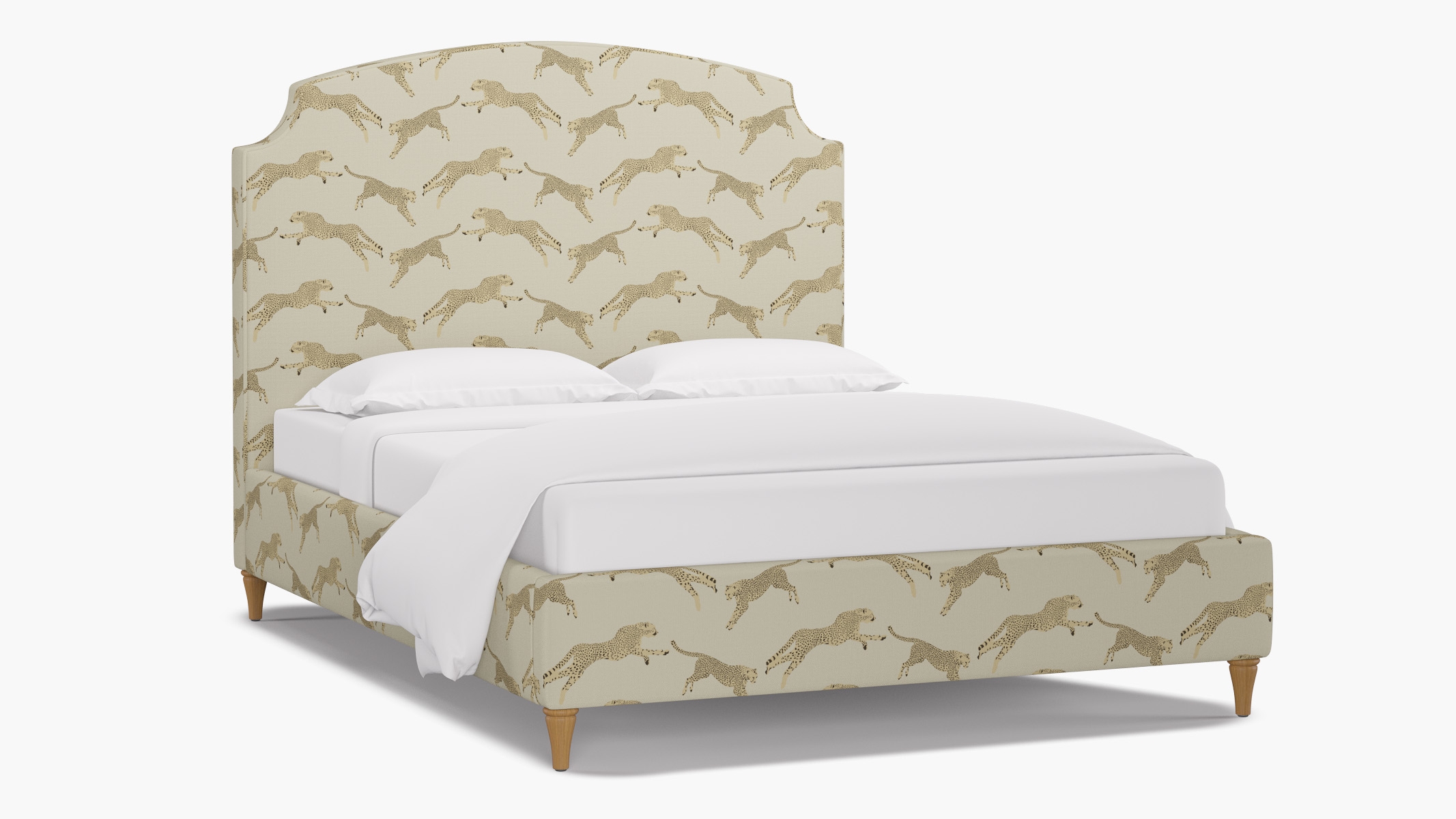 Cove Bed, Desert Cheetah, Natural Decorative Tapered Leg, Twin - Image 1