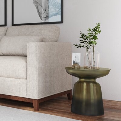 Drum End Table with Storage - Image 1