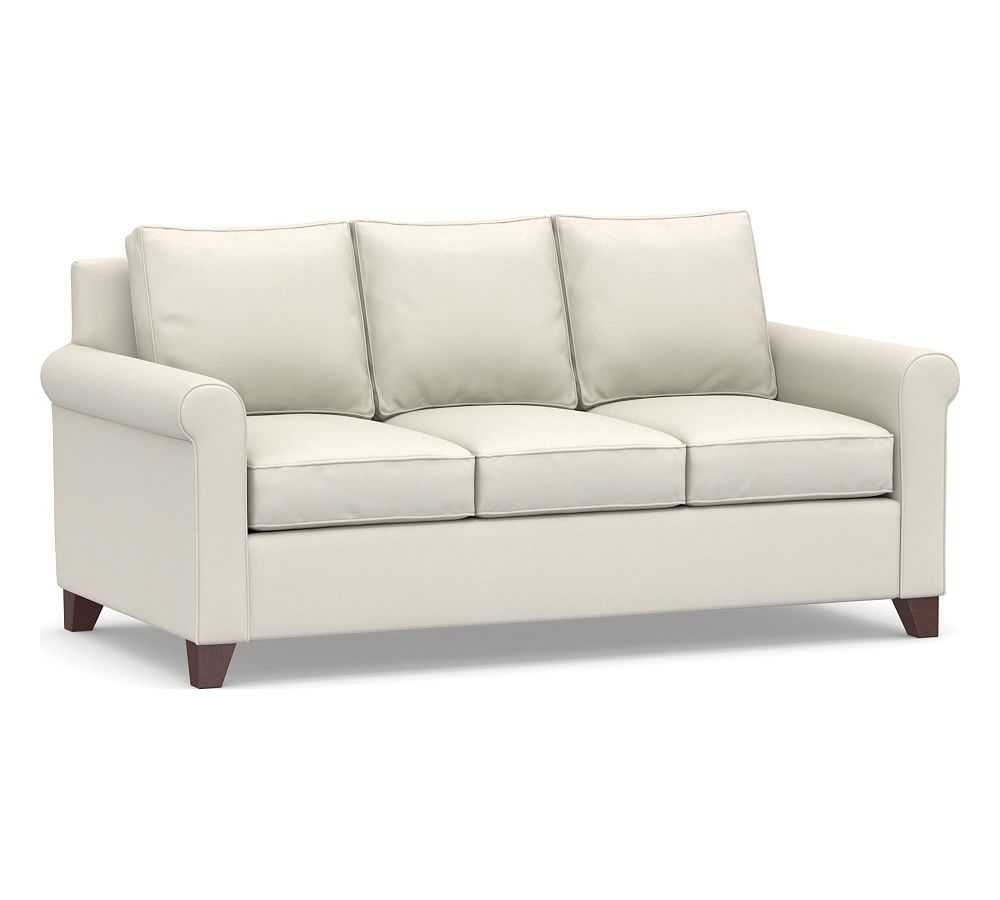Cameron Roll Arm Deluxe Queen Sleeper Sofa Upholstered Deluxe Queen Sleeper Sofa, Polyester Wrapped Cushions, Park Weave Ivory - Image 0