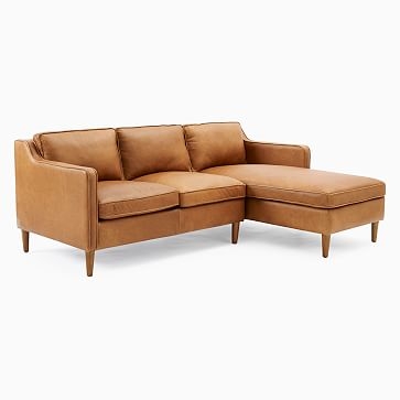 Hamilton 93" Left 2-Piece Chaise Sectional, Charme Leather, Oxblood, Almond - Image 1