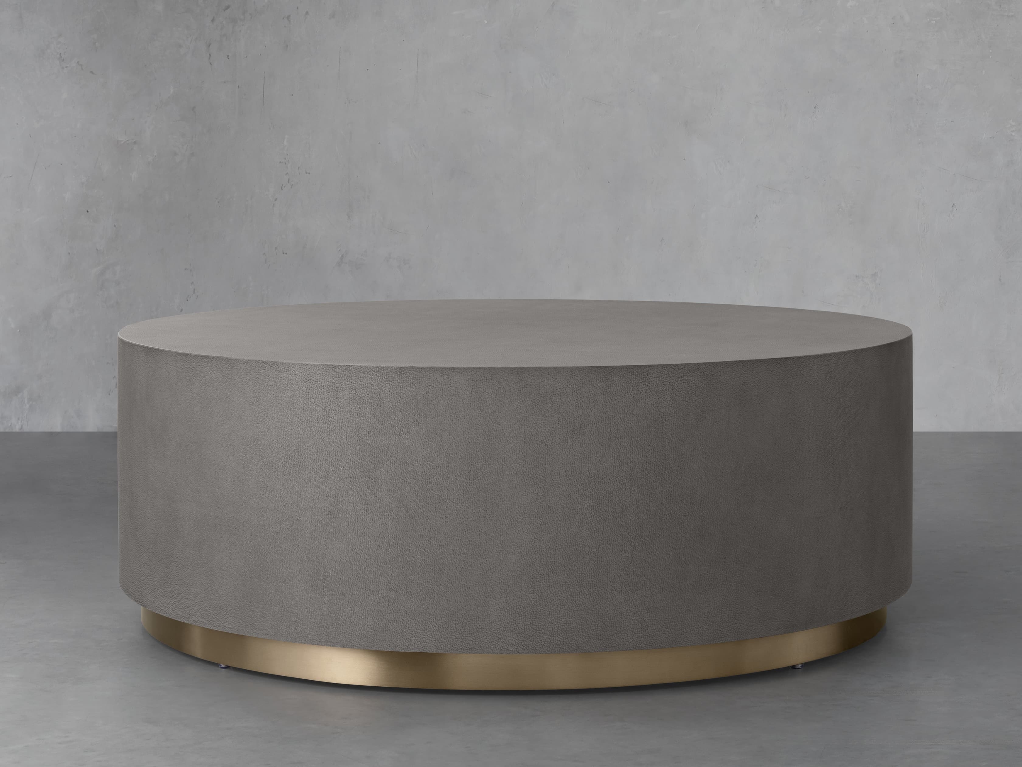 Malone Round Plinth Coffee Table in Shagreen Gray  Sparrow - Image 0