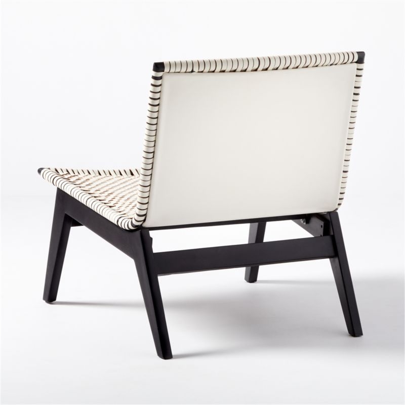 Morada Woven Ivory Leather Chair - Image 4