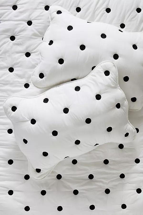 Cotton Polka Dot Embroidered Shams, Set of 2 - Image 0