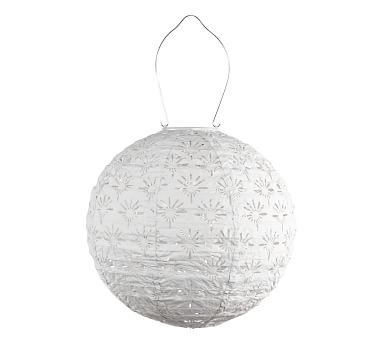 Handcrafted Deco Globe Solar Outdoor Lantern, Porcelain, 12'W - Image 5