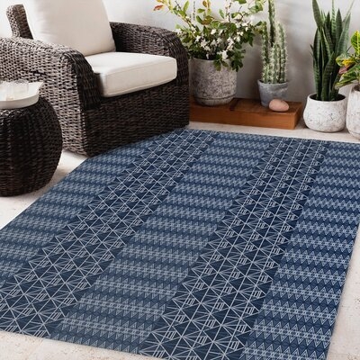GYPSUM NAVY Outdoor Rug By Becky Bailey - Image 0