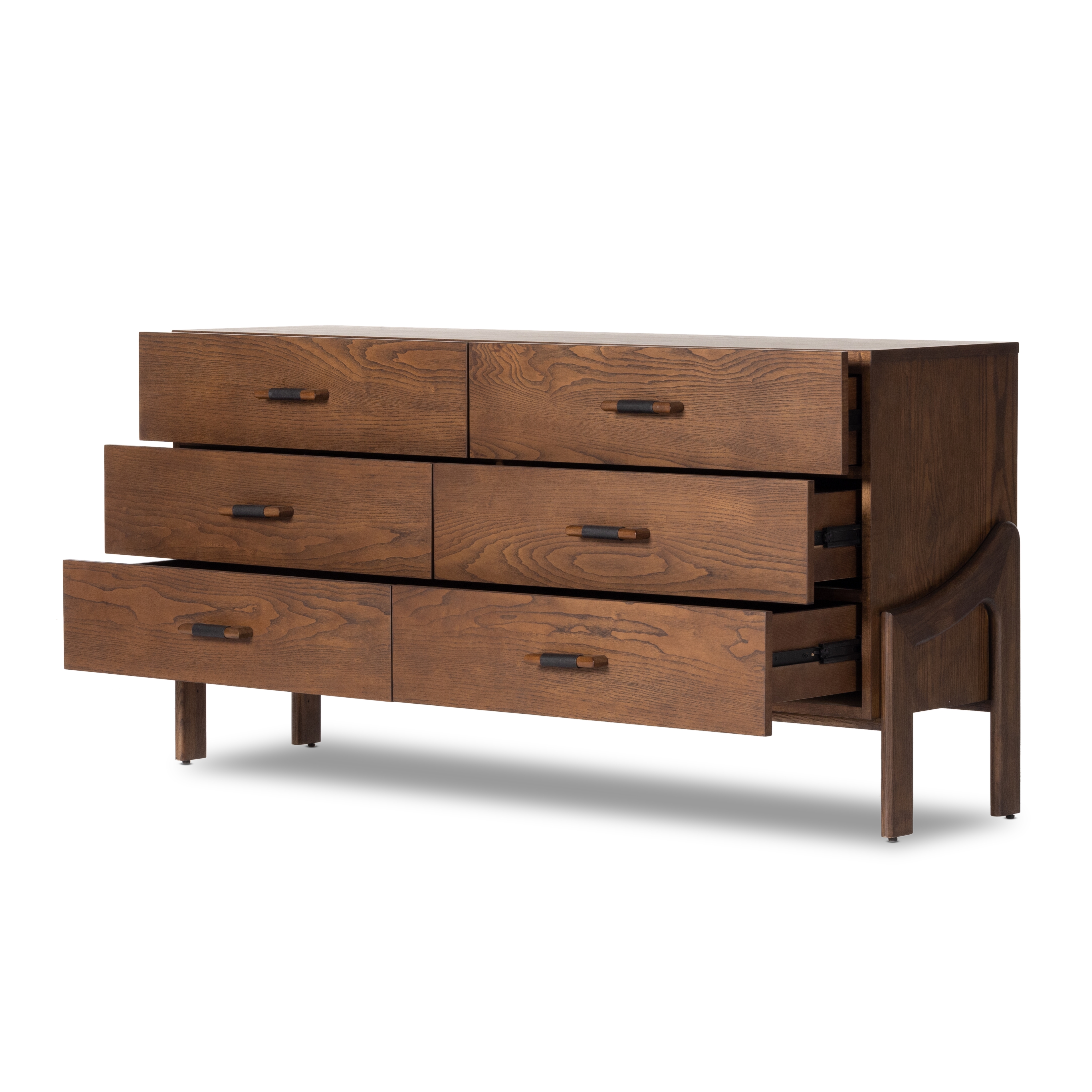 Halston 6 Drawer Dresser - Terra Brown Ash Veneer - Image 4