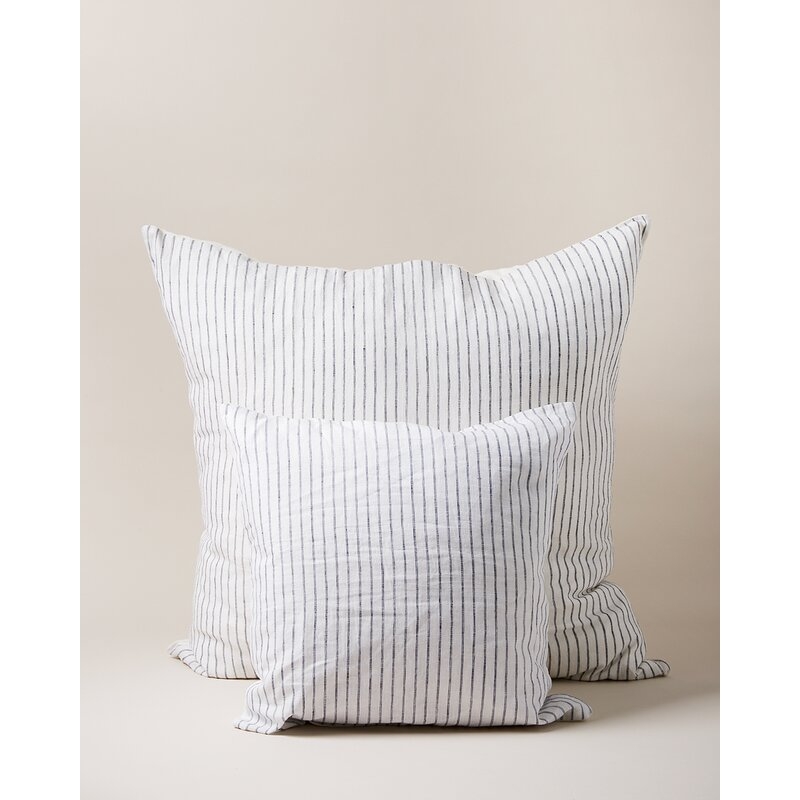 Farmhouse Pottery Linen Down Striped Pillow Size: Height(17") x Width(17") - Image 0