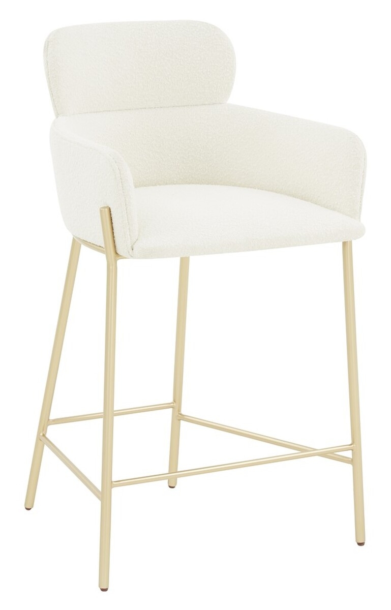 Charlize Boucle Counter Stool - Ivory/Gold - Image 3