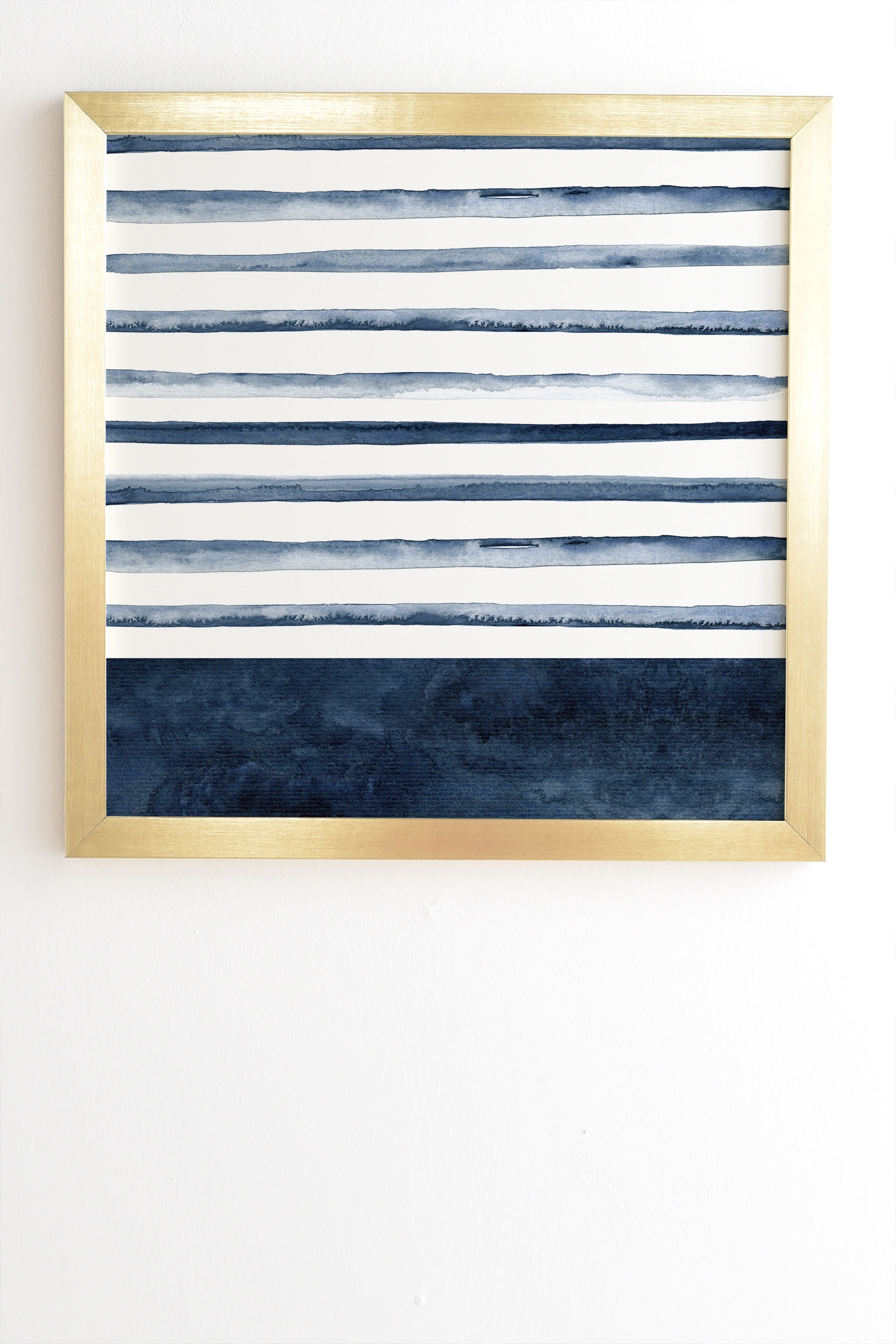 Stripes Watercolor Pattern by Kris Kivu - Framed Wall Art Basic Gold 11" x 13" - Image 1