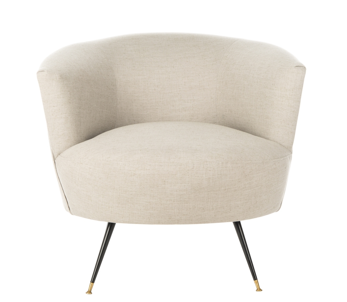 Dagny Velvet Retro Mid Century Accent Chair, Beige - Image 1