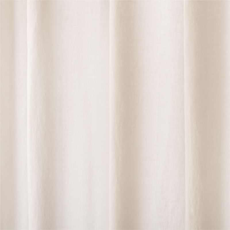 Ira Bright White Solid Linen Shower Curtain 84" - Image 1
