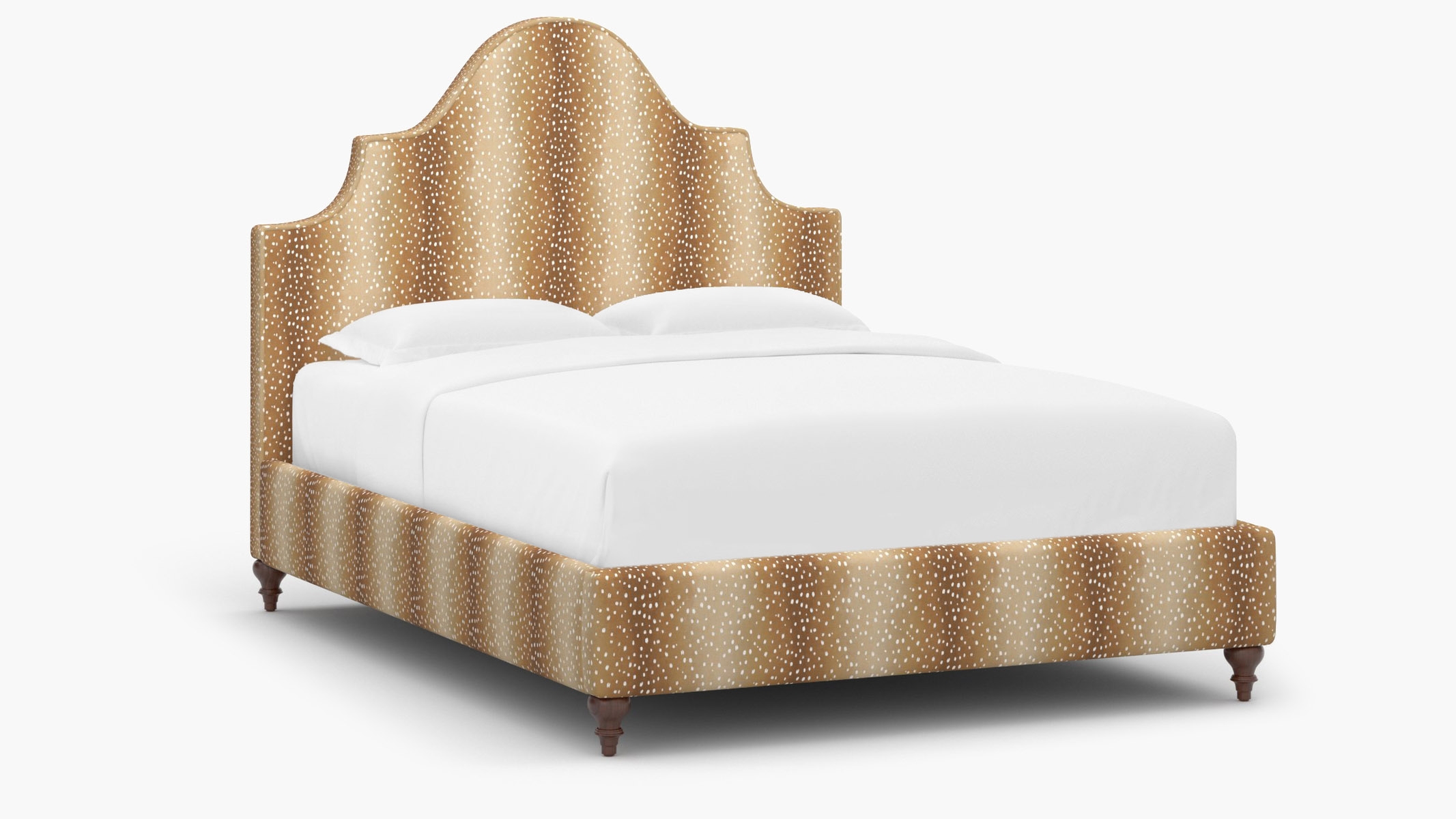 Statement Bed, Faline, Walnut Traditional Turned Leg, Twin - Image 1