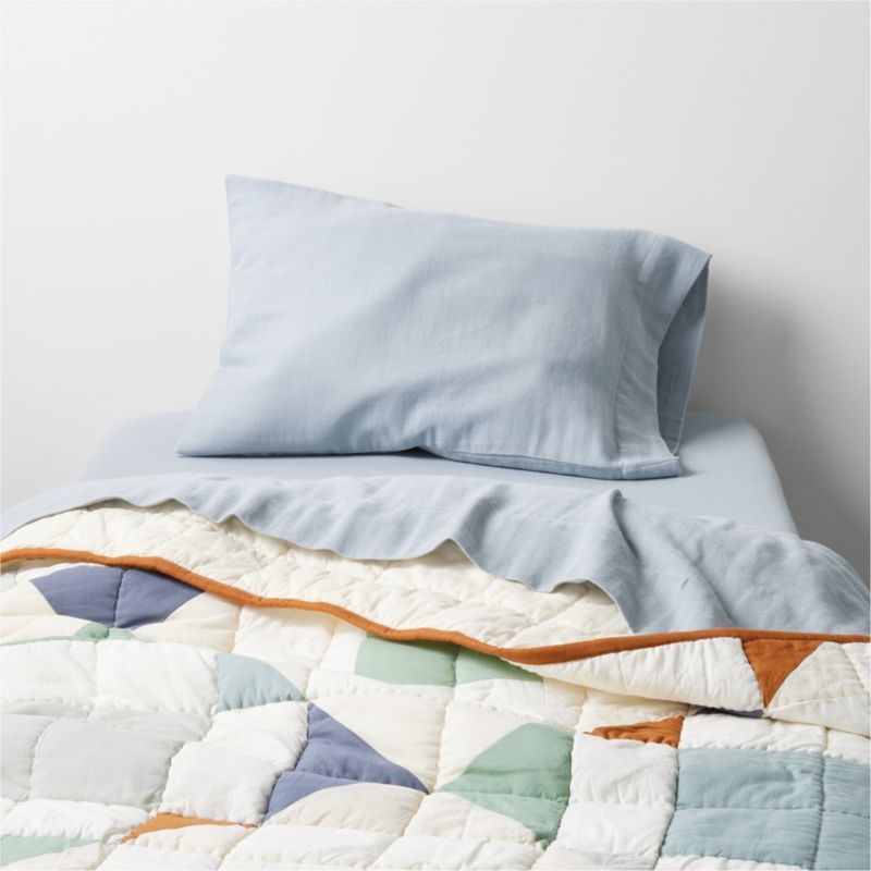 Heritage Blue Organic Cotton Baby Crib Quilt - Image 2