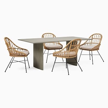 Anton Outdoor Dining Table, Rectangle, Concrete, Gray - Image 1