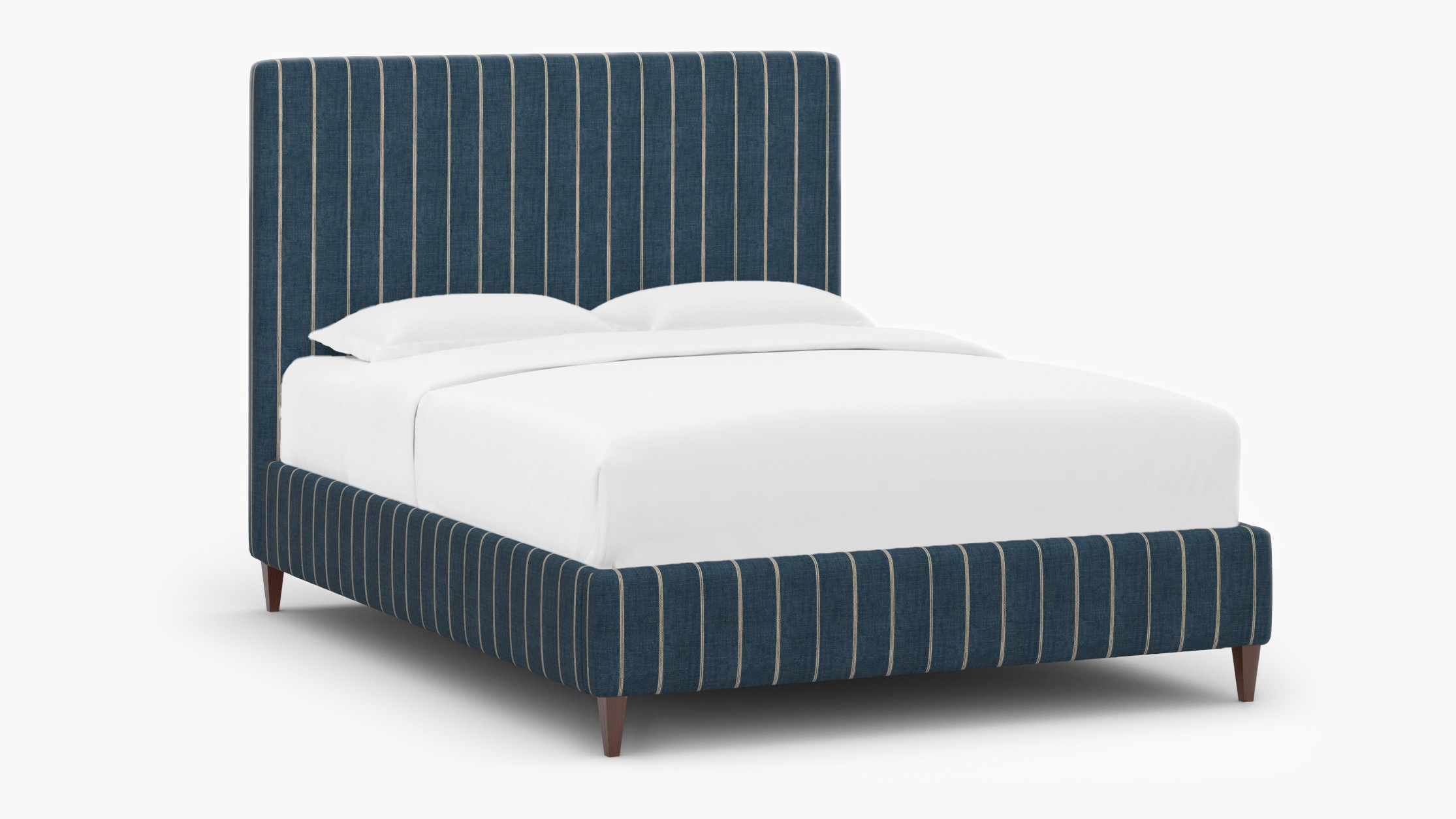 Classic Bed, Indigo Felix, Walnut Square Tapered Leg, Twin - Image 1