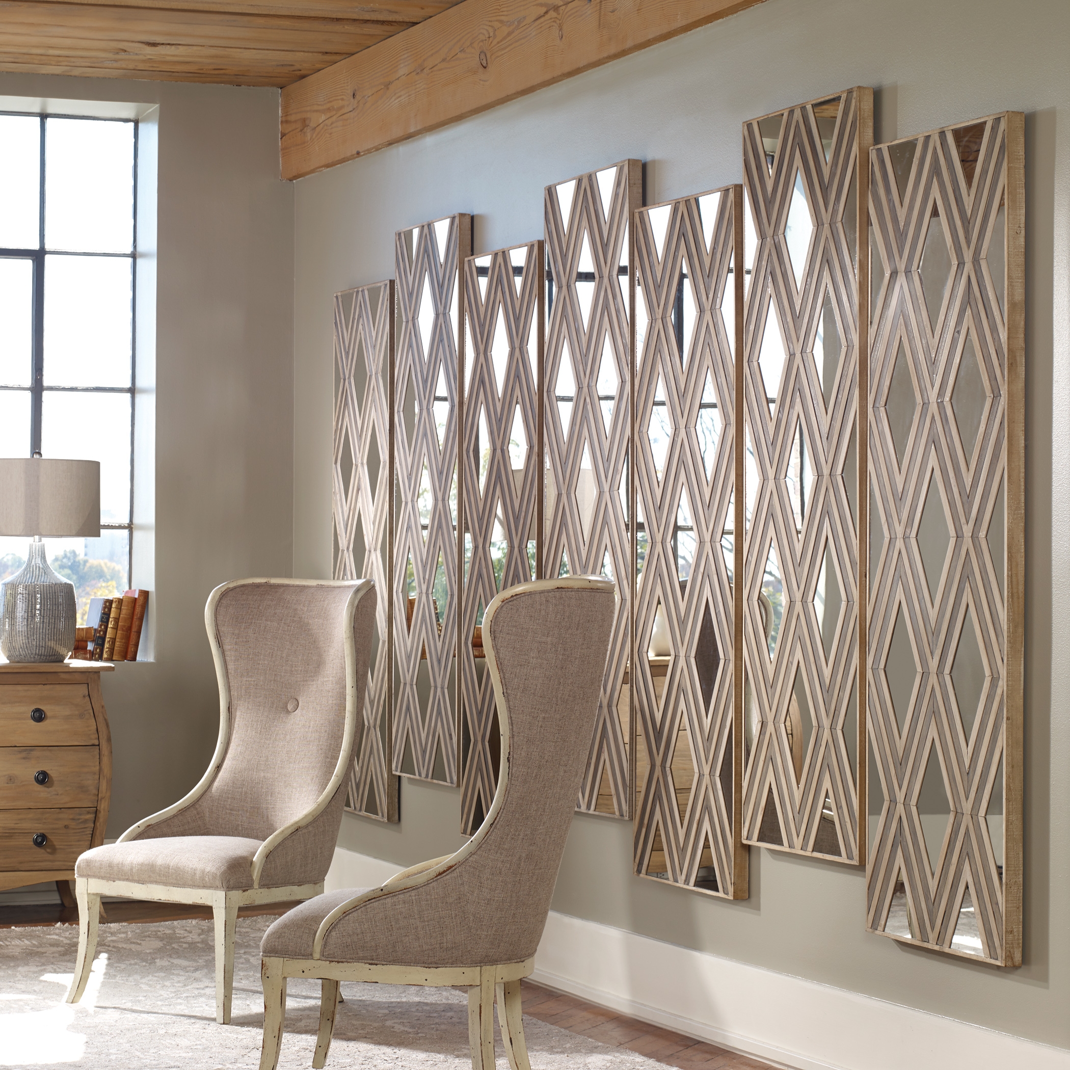 Tahira Geometric Argyle Pattern Wall Mirror - Image 1