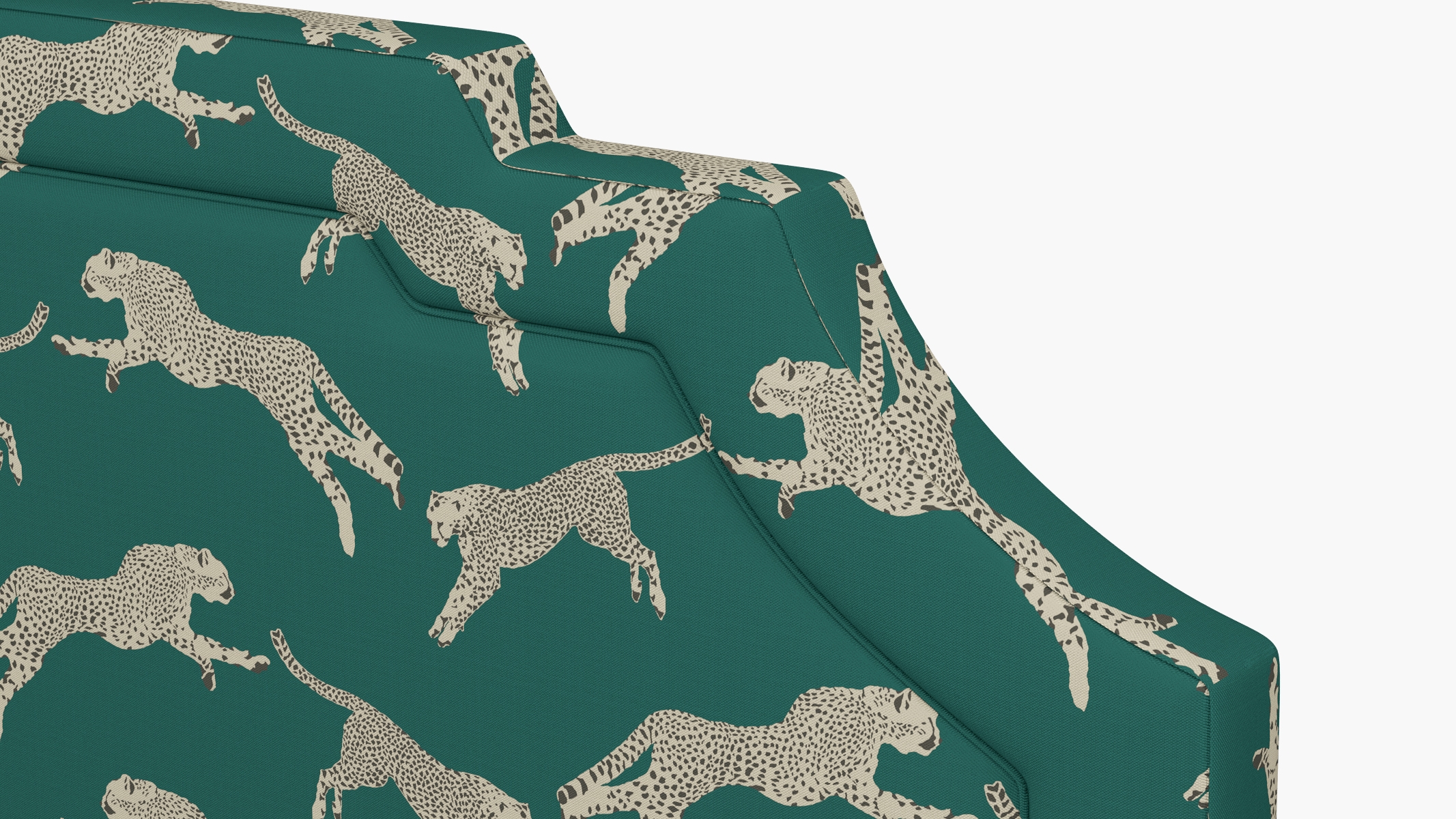 Art Deco Headboard, Polo Green Cheetah, King - Image 2