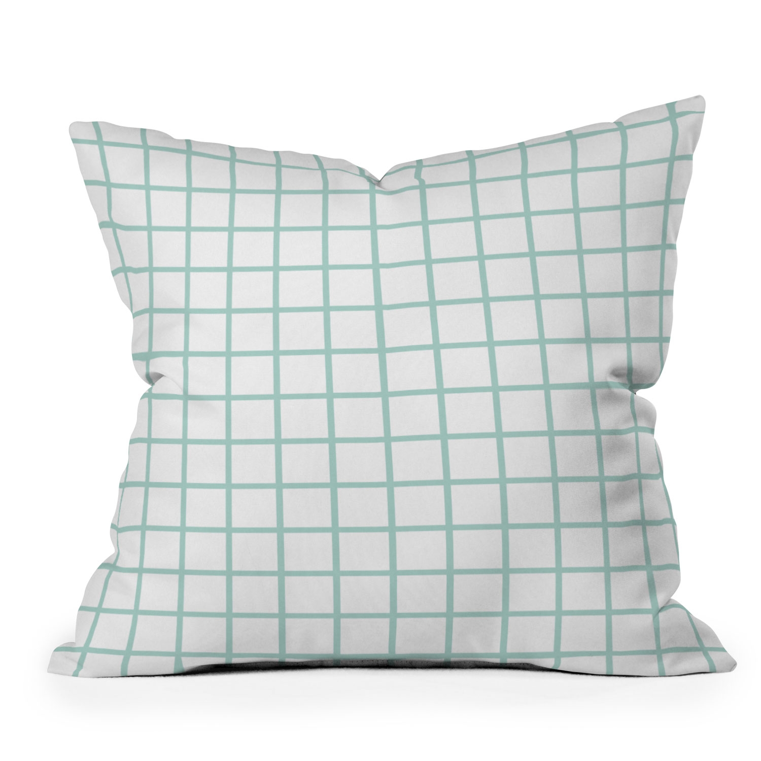 Mint Grid by Little Arrow Design Co - Indoor Throw Pillow 20" x 20" Cover Only - Image 0