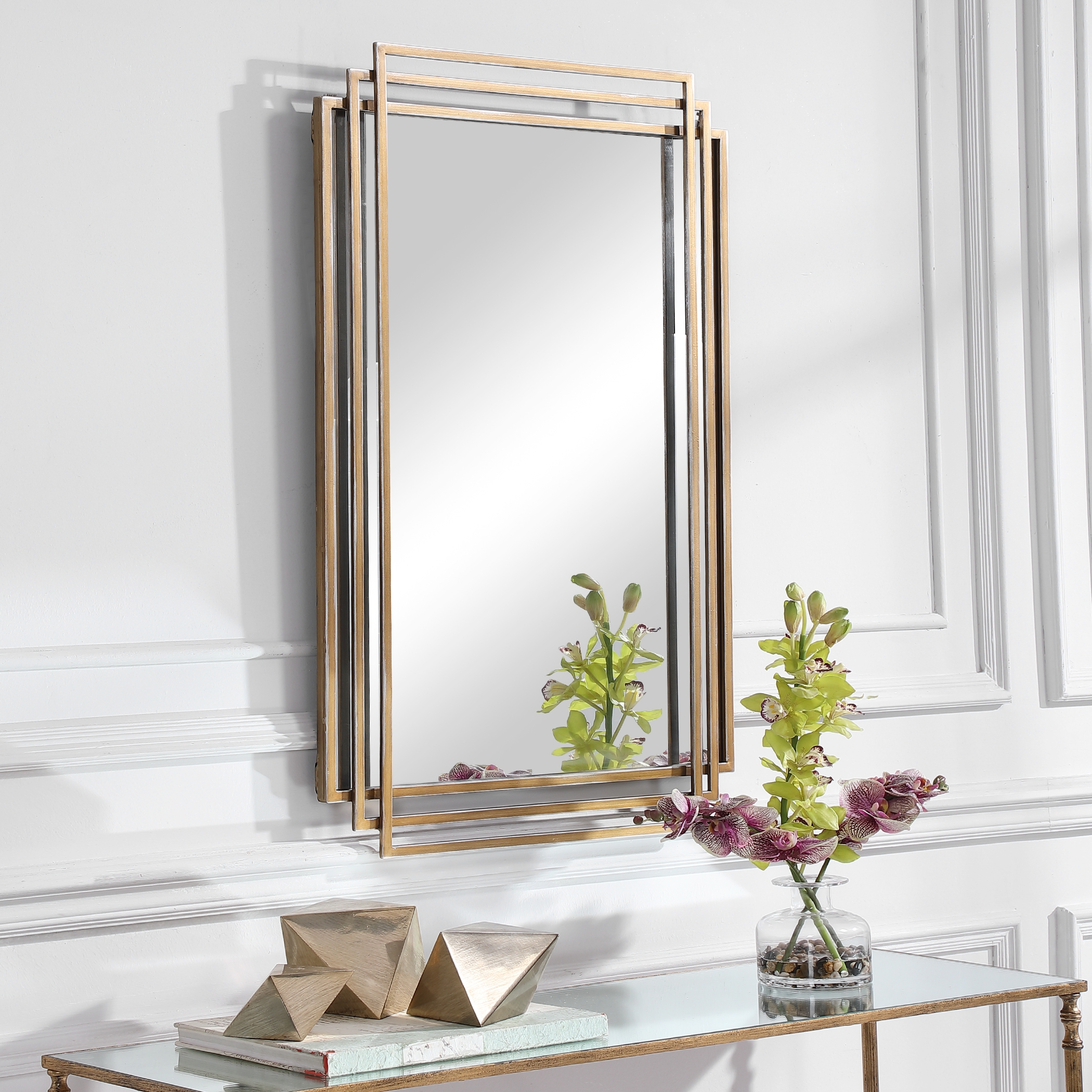 Amherst Brushed Gold Mirror - Image 4