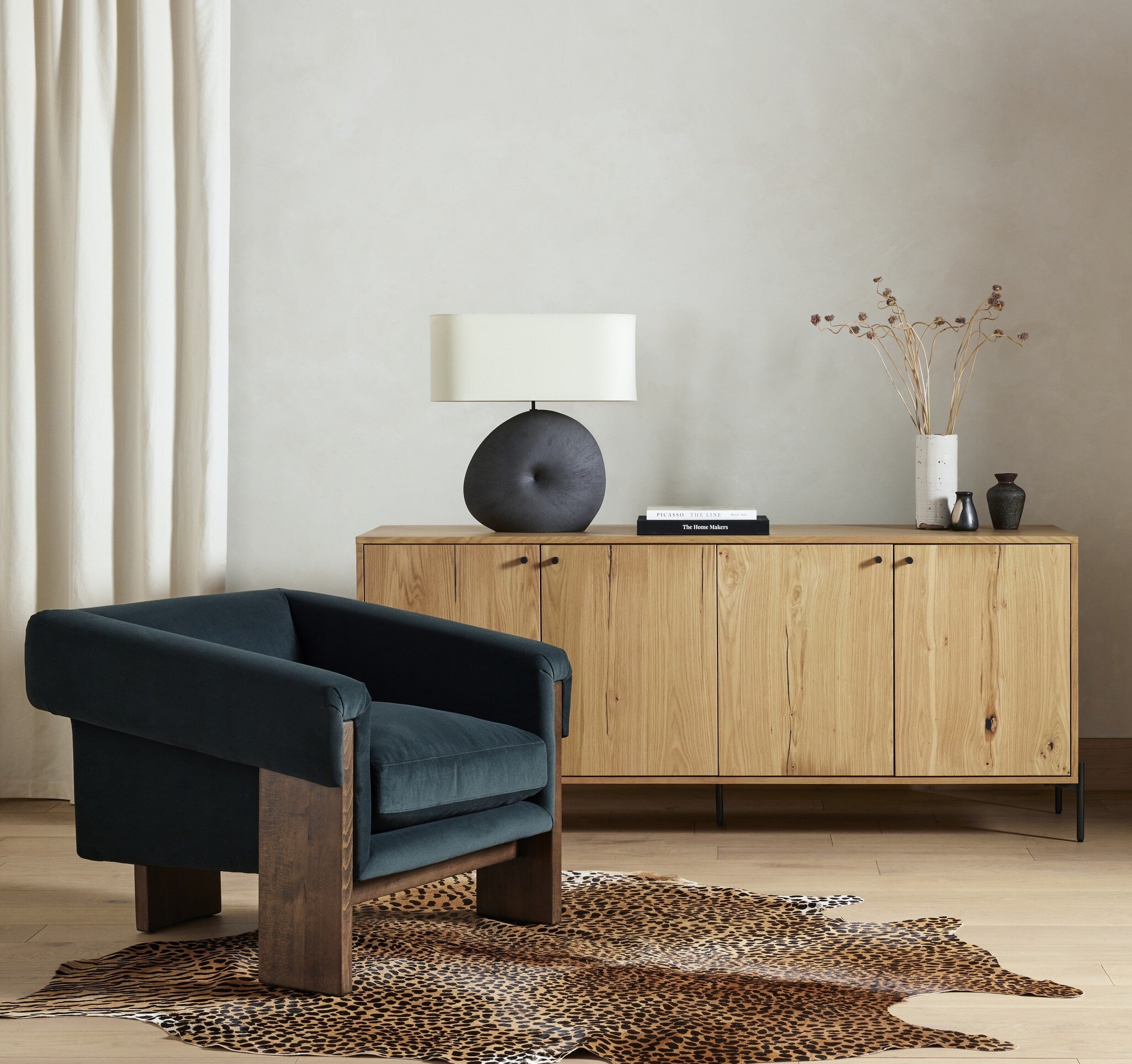 Busaba Table Lamp - Textured Matte Black Porcelain Ceramic - Image 16