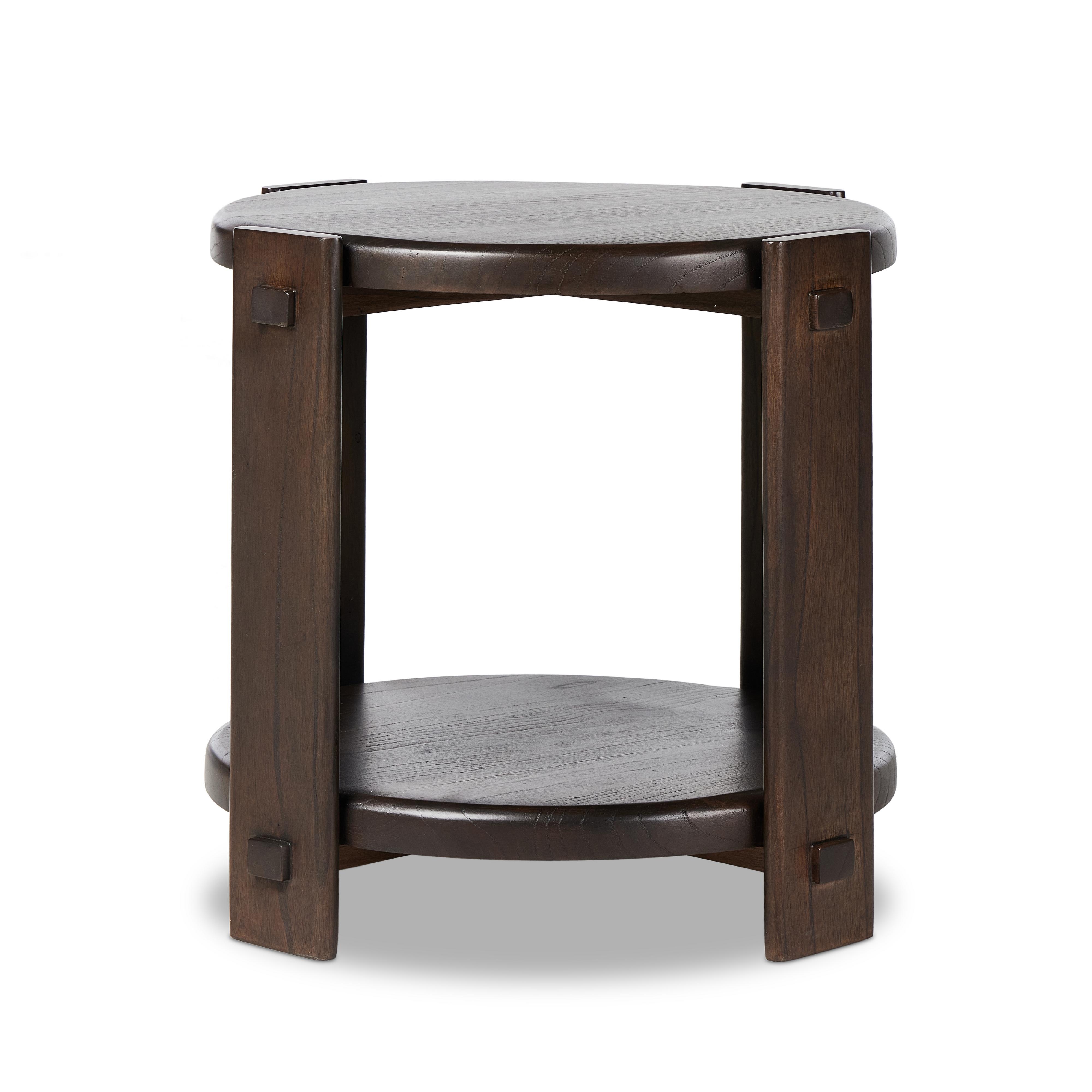 Two Tier End Table-Matte Brown Neem - Image 5