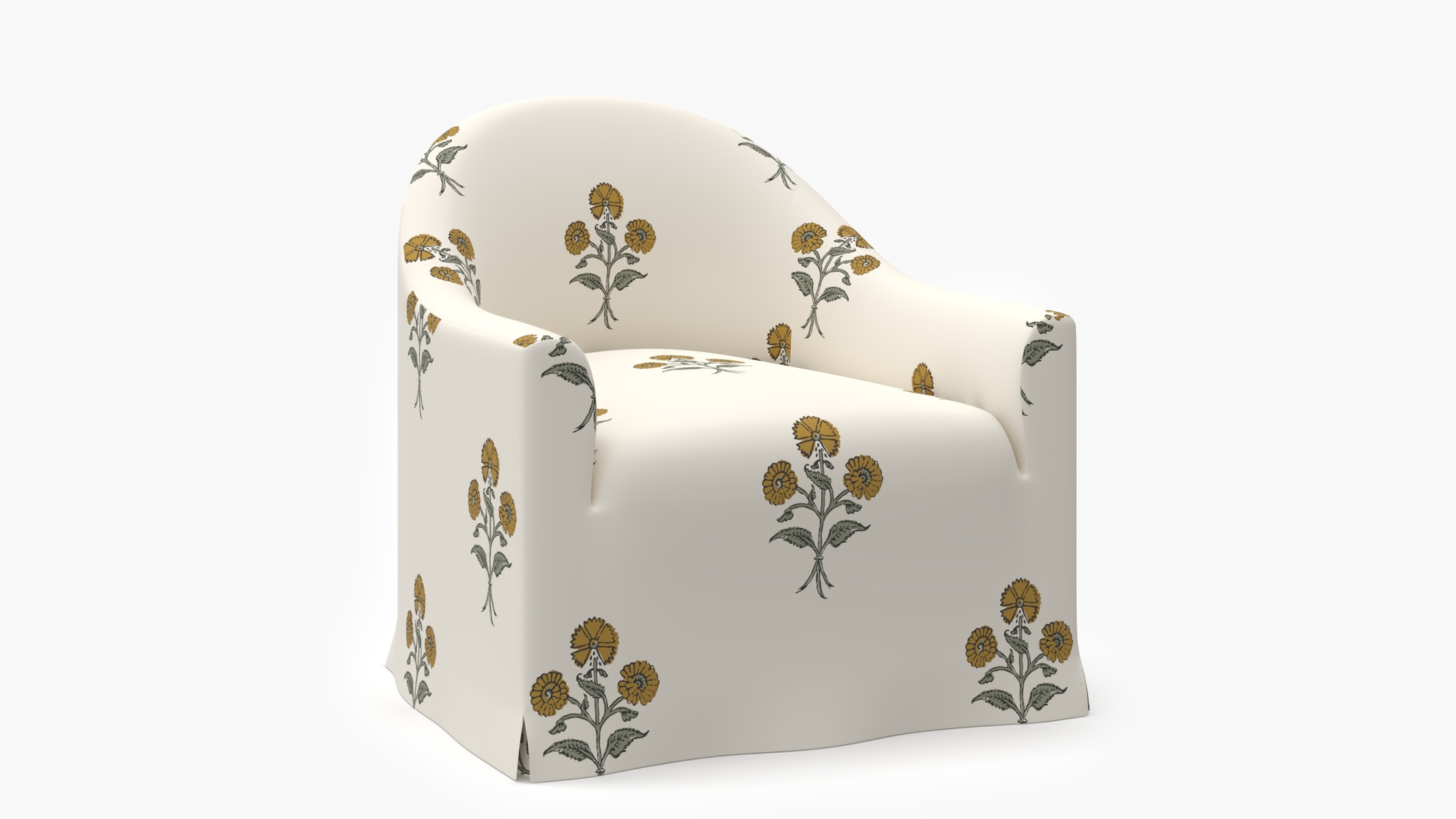 Slipcover Swivel Chair, Marigold Delphine - Image 1