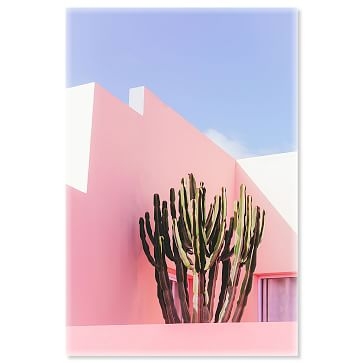 Oliver Gal Saguaro Pink Architecture 24x36 Pink Framed Art - Image 0