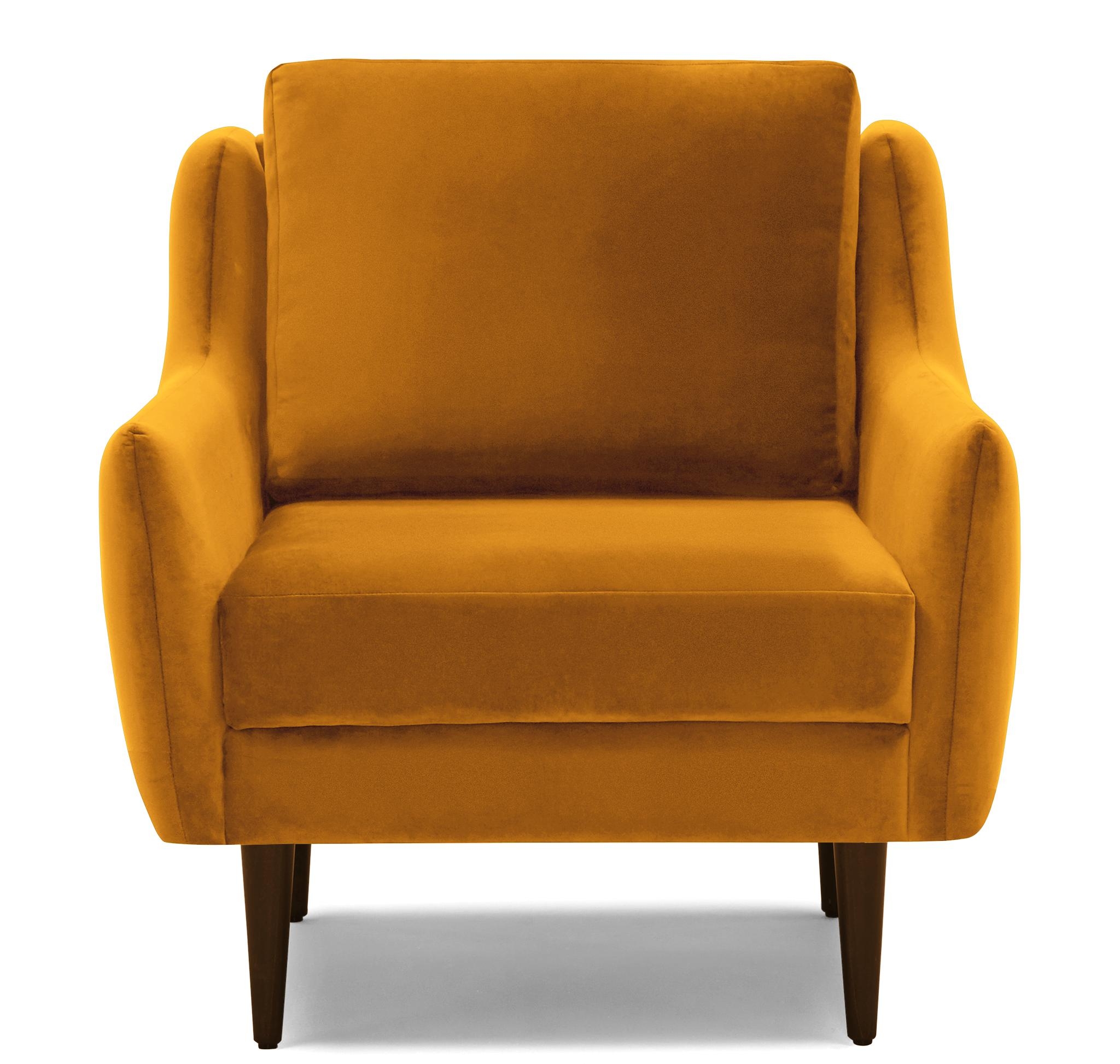 Yellow Bell Mid Century Modern Chair - Cordova Amber - Mocha - Image 0