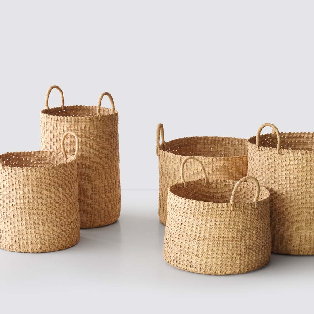 The Citizenry Bolga Floor Baskets Set of 2 | Medium/Large | Tan - Image 10