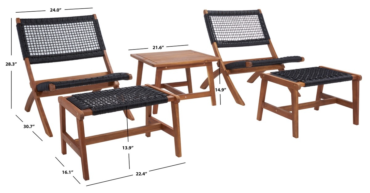 Casella Living Set - Natural/Black - Safavieh - Image 9