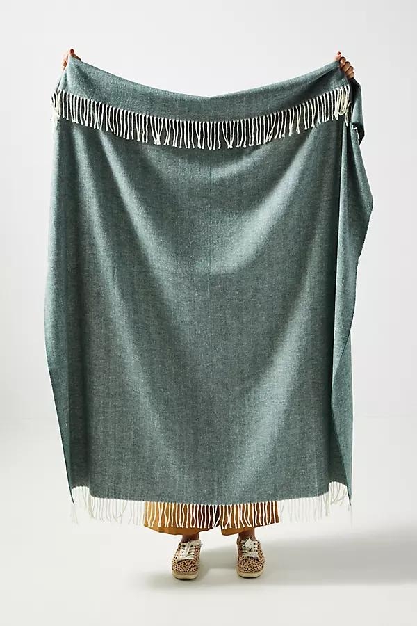 Solid Herringbone Throw Blanket - Image 0