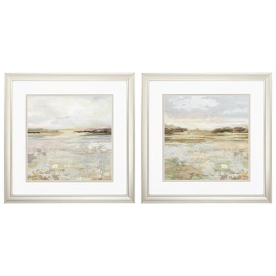 Champagne Gold Frame Sunset - 2 Piece Picture Frame Painting Print Set - Image 0