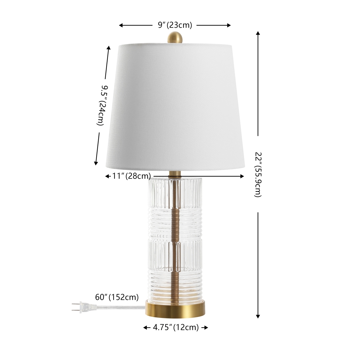 Faille Table Lamp - Blue/Brass - Image 4