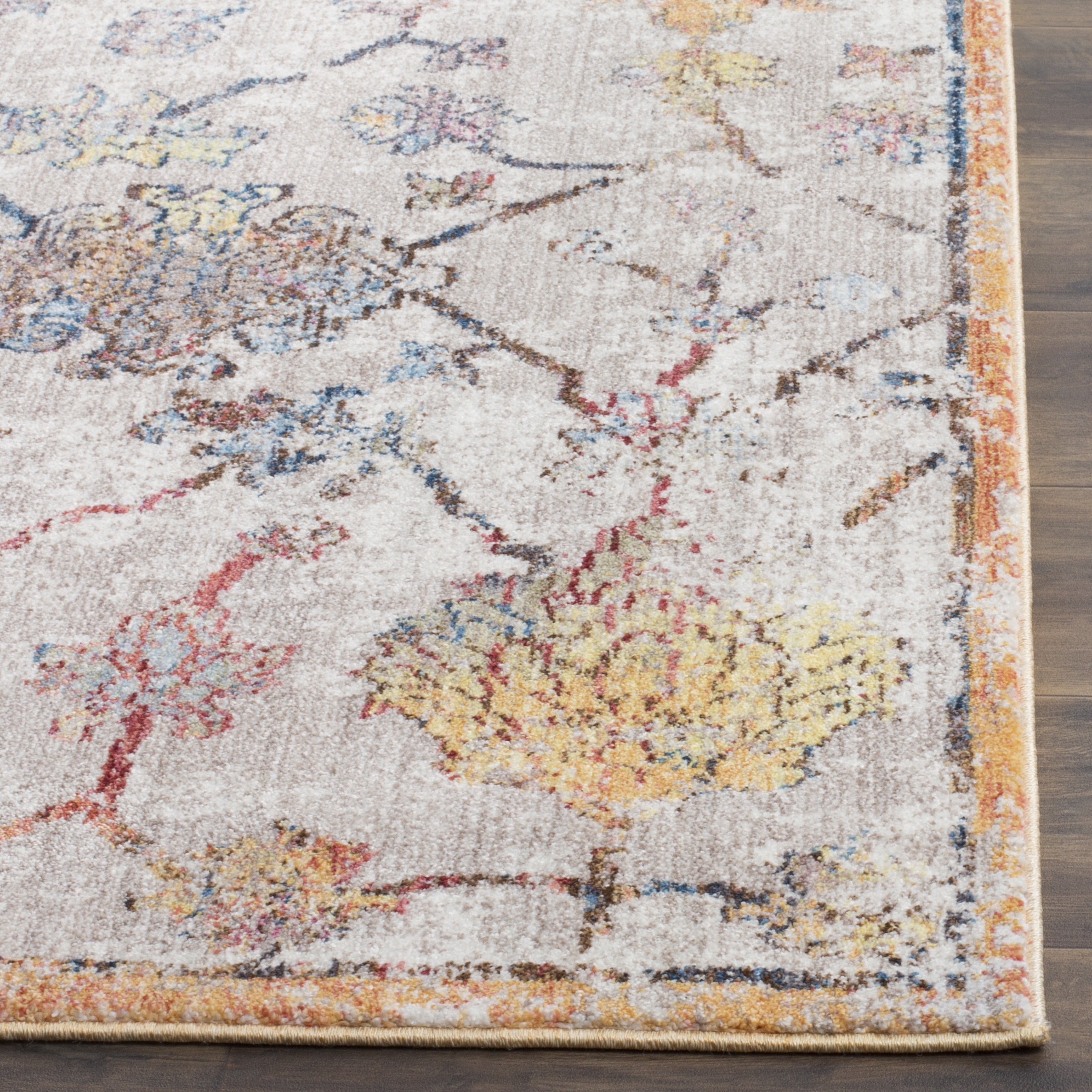 Arlo Home Woven Area Rug, BTL444F, Grey/Orange,  5' 1" X 7' 6" - Image 2