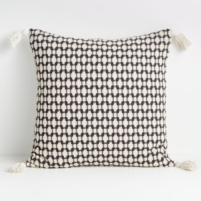 Tahona Textured Pillow with Down-Alternative Insert, 23" x 23", Obsidian - Image 0