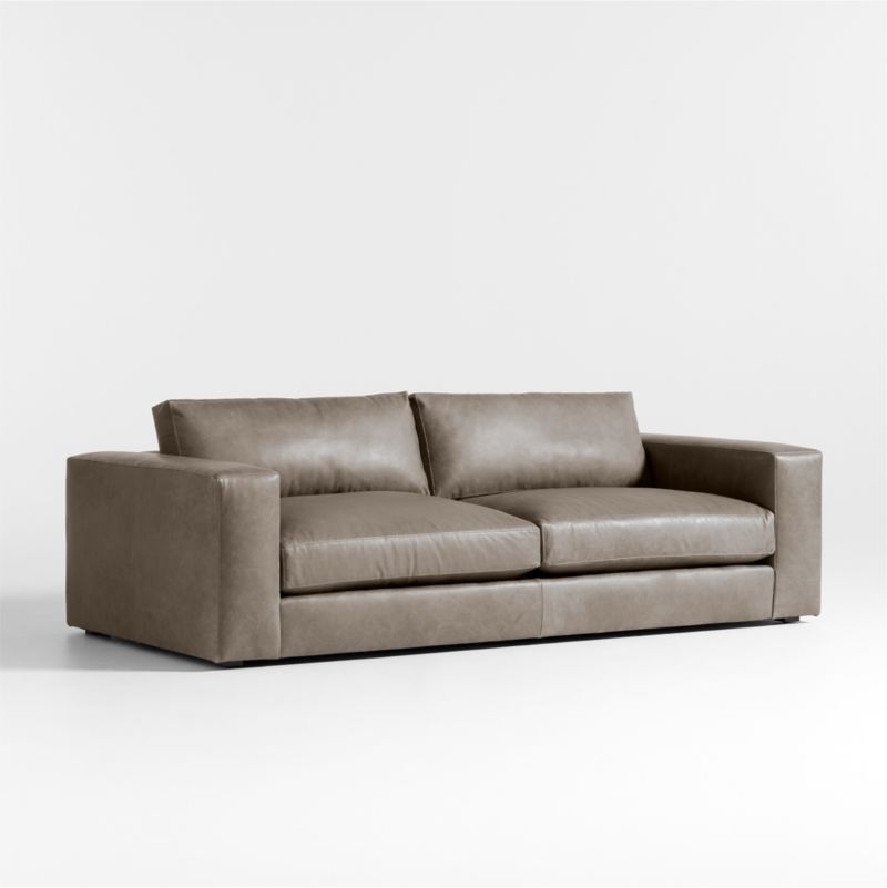 Oceanside Low Leather 2-Piece Deep-Seat Left-Arm Chaise Sectional Sofa - Image 4