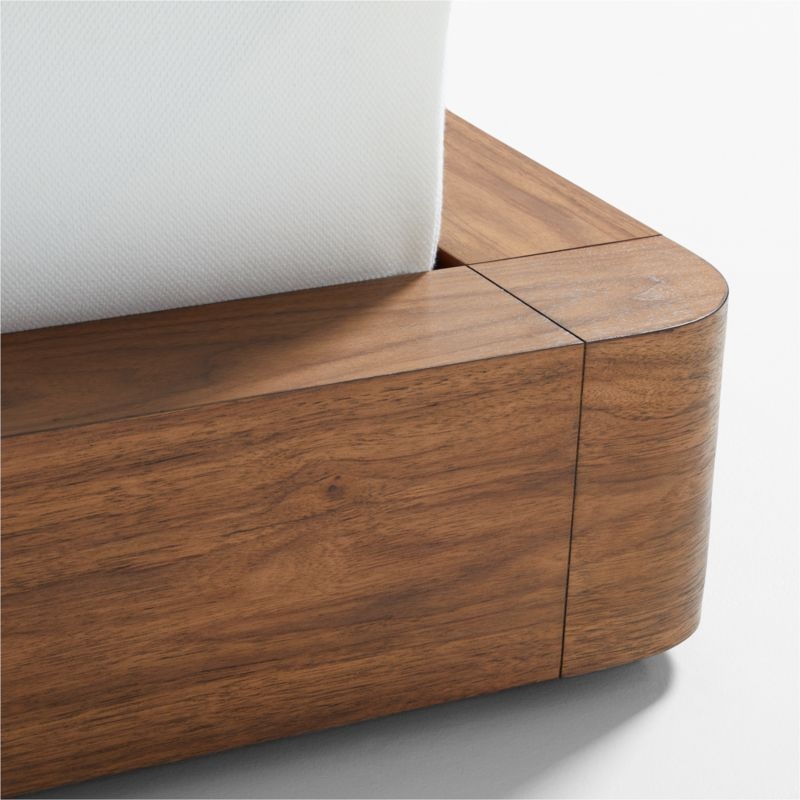 Milano Natural Walnut Wood Upholstered King Bed - Image 3