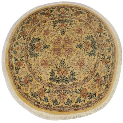 One-of-a-Kind Euben Hand-Knotted Gold 8'2" Round Wool Area Rug - Image 0