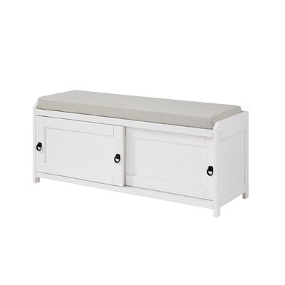 U_STYLE Homes Collection Wood Storage Bench With 2 Cabinets - Image 0