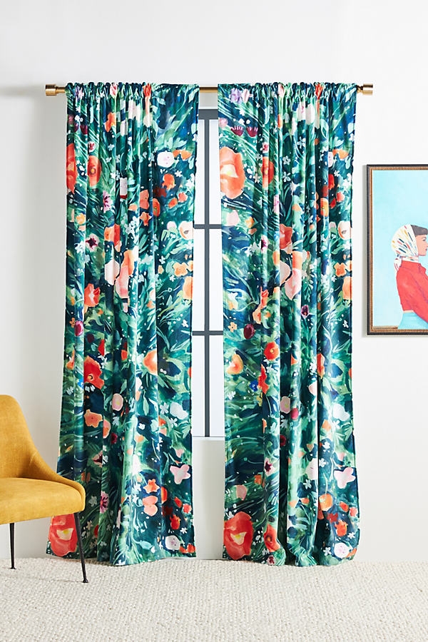 Holly Velvet Curtain By Anthropologie in Assorted Size 50" X 96" - Image 0