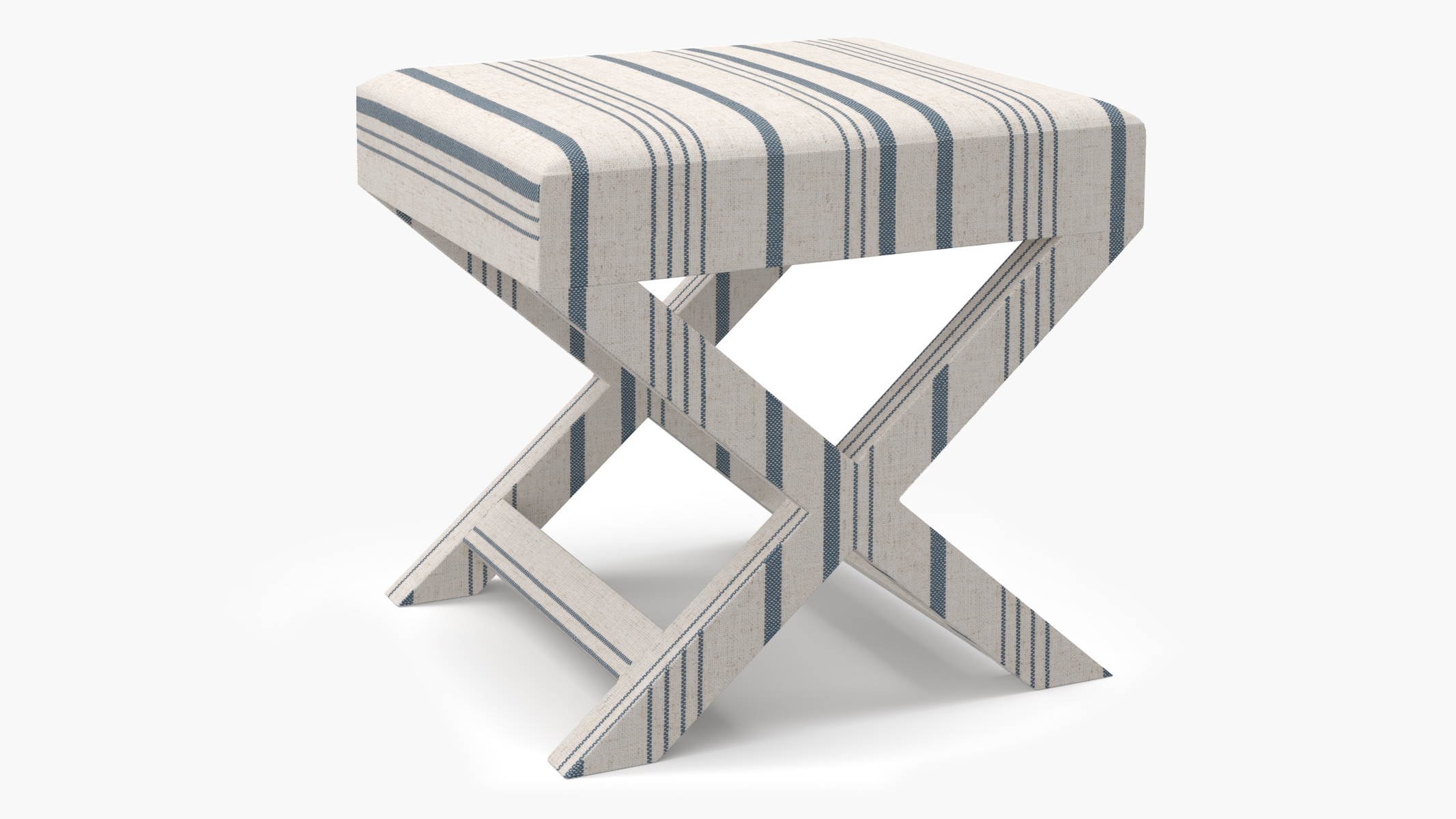 X Bench, Blue Market Stripe - Image 1