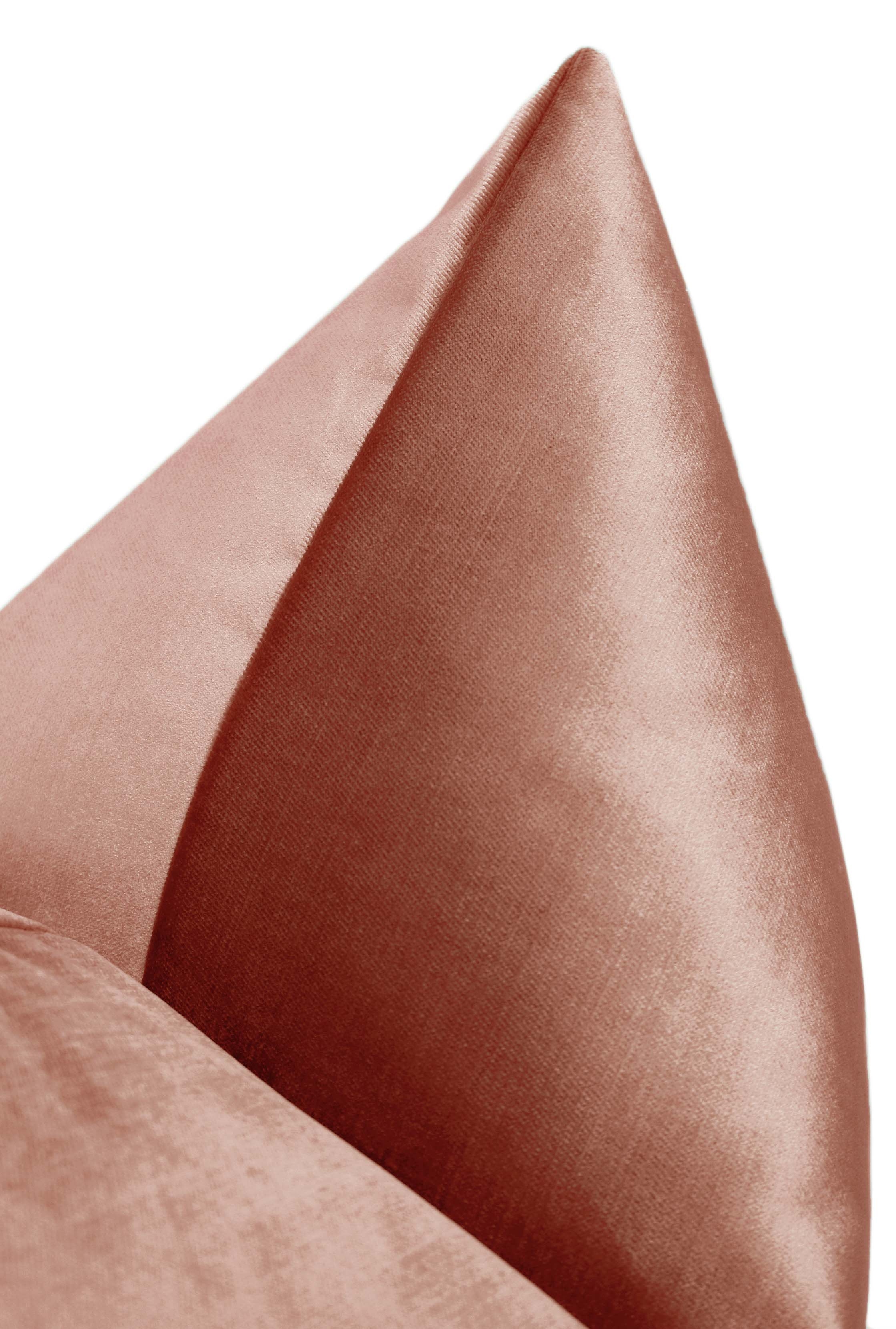 FAUX SILK VELVET // ROSE GOLD - 20" X 20" - Image 2
